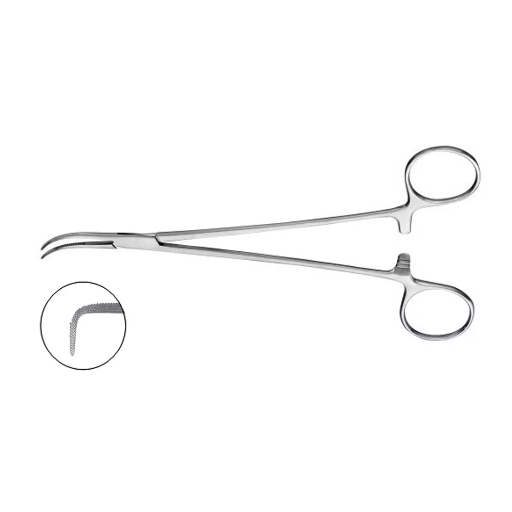 Storey Hemostatic Forceps 52mm Jaw Curve Cross Serrated 20.3cm General Surgery Instruments