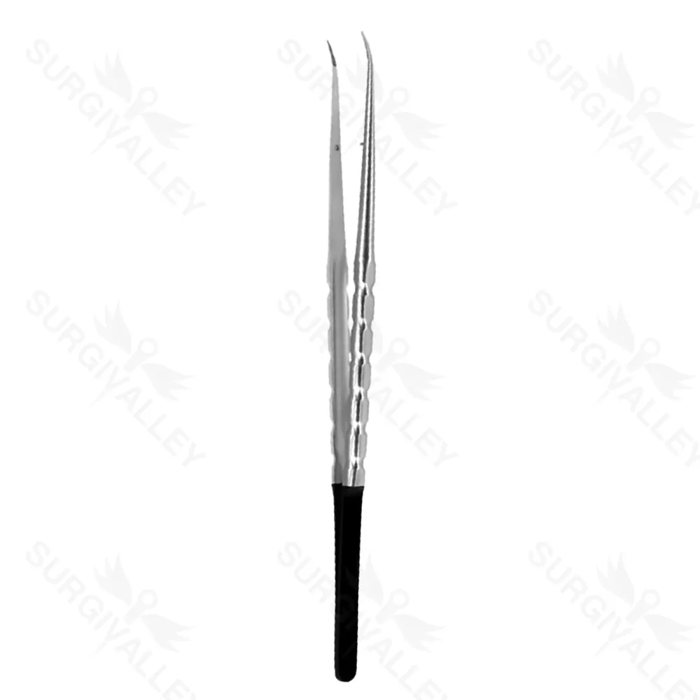 Micro Tissue Plier Diamond Powdered Straight 1X2 Teeth Implant Instruments