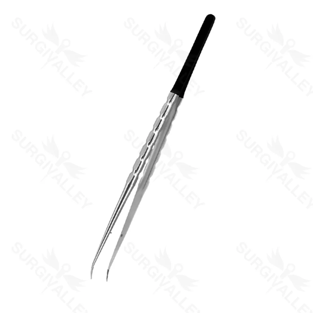 Micro Tissue Plier Diamond Powdered Straight 1X2 Teeth Implant Instruments