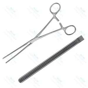 Kocher Atraumatic Forceps Elastic Blades Straight 22.2cm General Surgery Instruments – surgivalley (SV-10-1051)