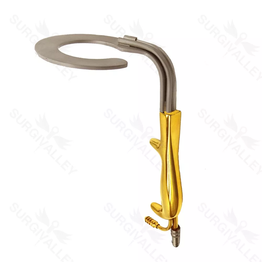 C Circular Ring Breast Retractor Fiber Optics Gold Plated Breast Retractors