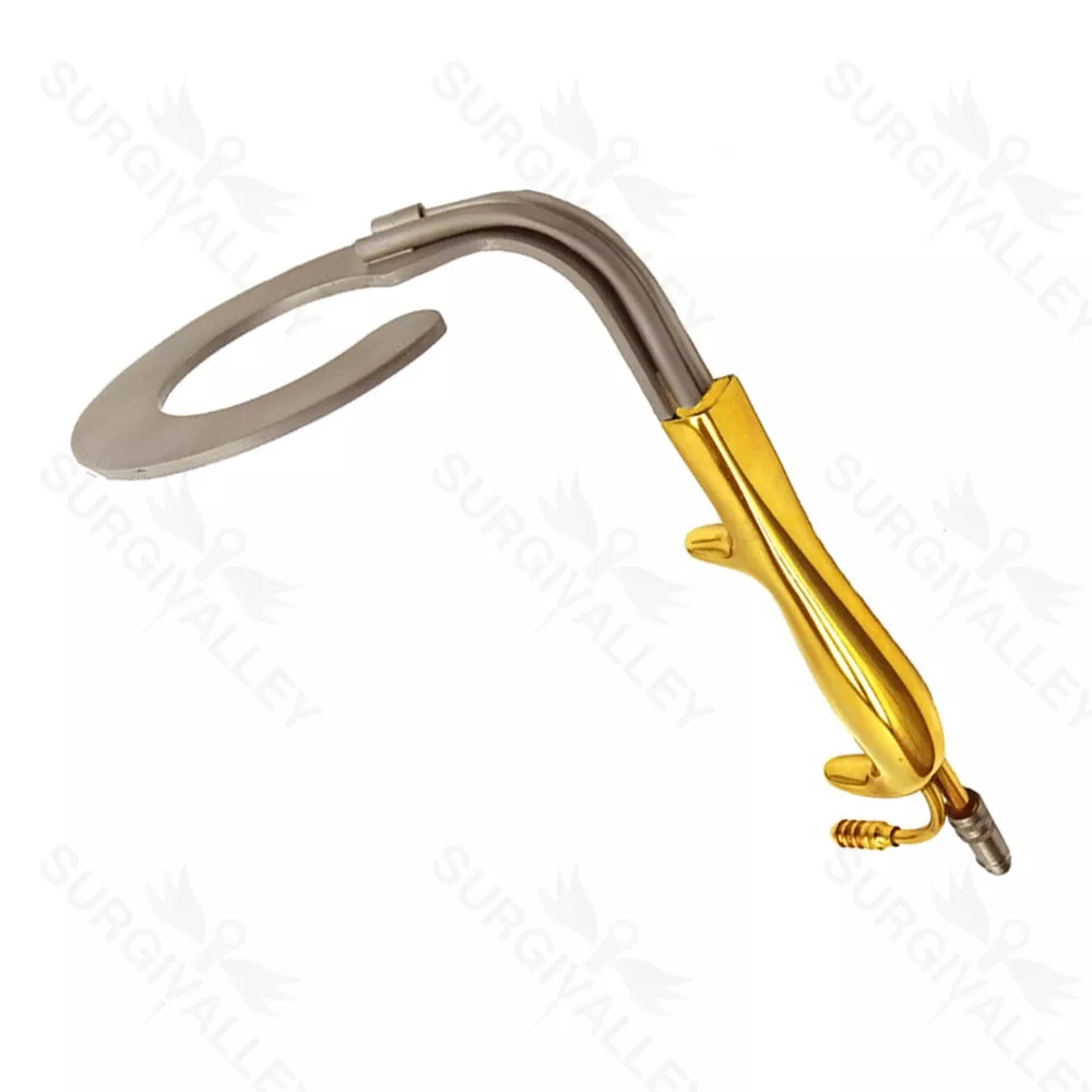 C Circular Ring Breast Retractor Fiber Optics Gold Plated Breast Retractors