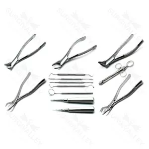Dental Extraction Tray Setup (13 Pieces) - Stainless Steel (SV-98-1020)