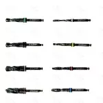 8pcs Dental Surgery Implant Drills Black Titanium Coated Hardened longer life CE