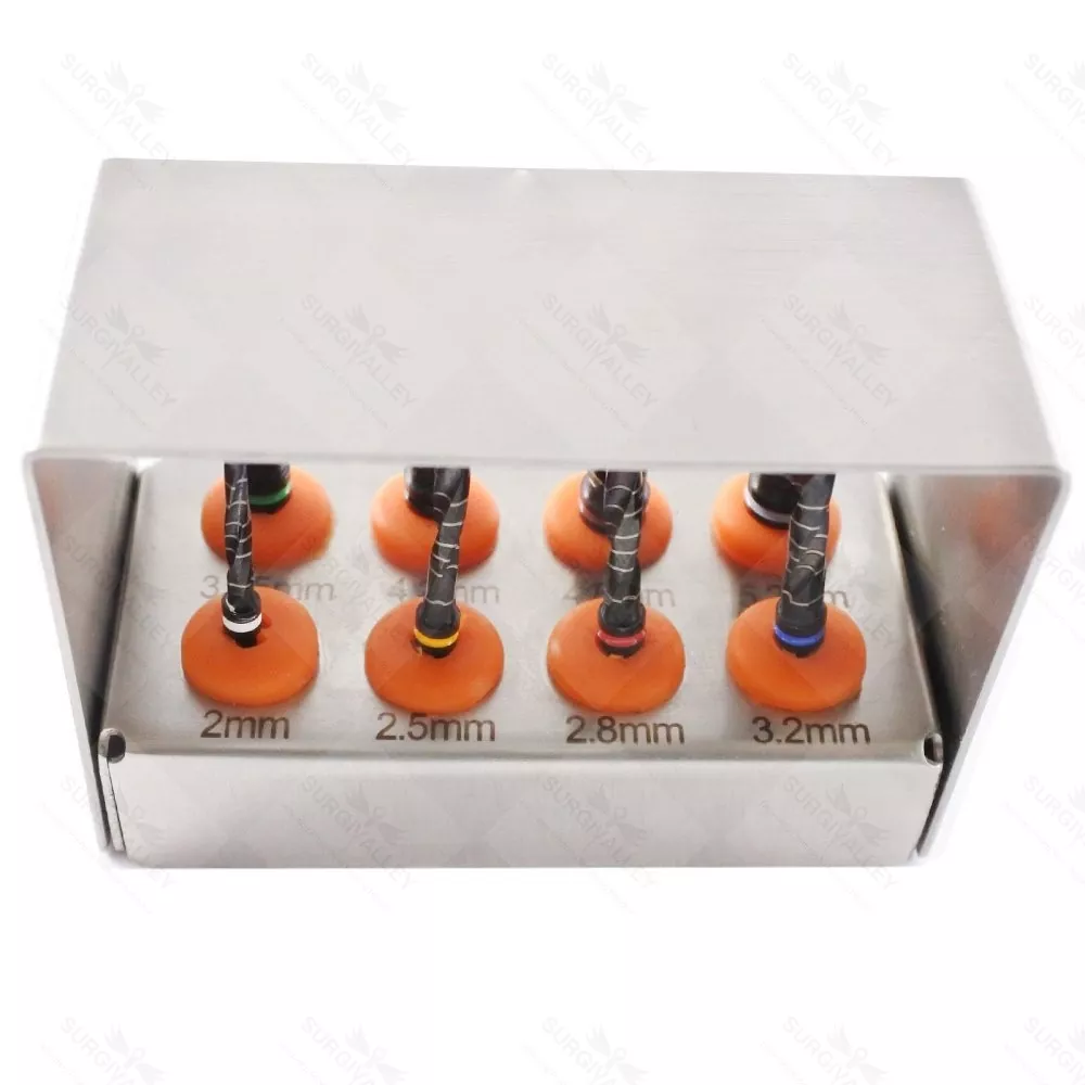 8pcs Dental Surgery Implant Drills Black Titanium Coated Hardened longer life CE