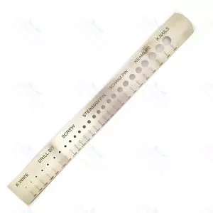 Orthopedic Measuring Gauge Scale for K-Wire, Drill Bit, Screw, Steinman Pin SS (SV-10-1378)