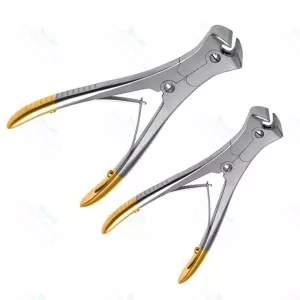 Tc Cannulated Pin And Wire Cutter 9" And 6" Gold End Orthopedic Instruments (SV-10-1296)