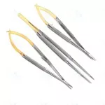 Set of 3 - Dental TC Castroviejo Micro Surgery Scissors 7" Needle Holder Forceps