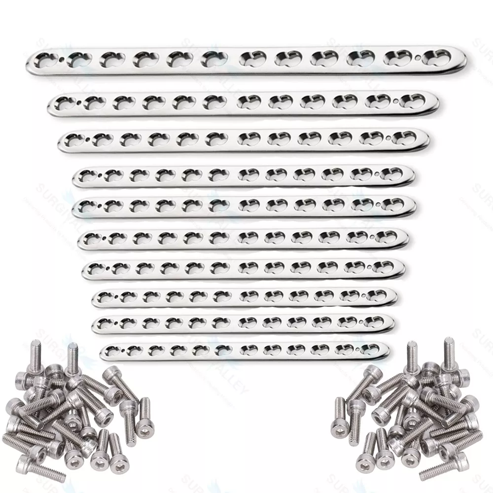 Veterinary 3.5mm LCP Small Fragment Plate 25pcs & 3.5mm LCP Screw 100pcs