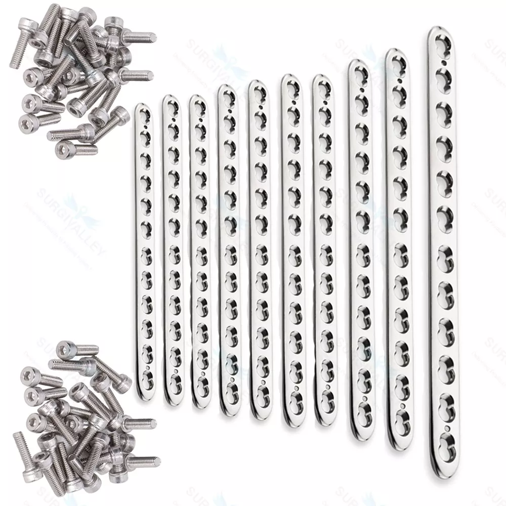 Veterinary 3.5mm LCP Small Fragment Plate 25pcs & 3.5mm LCP Screw 100pcs