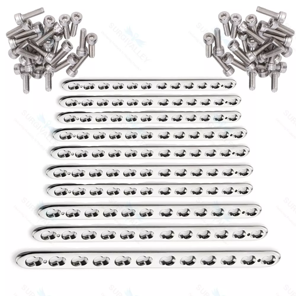 Veterinary 3.5mm LCP Small Fragment Plate 25pcs & 3.5mm LCP Screw 100pcs