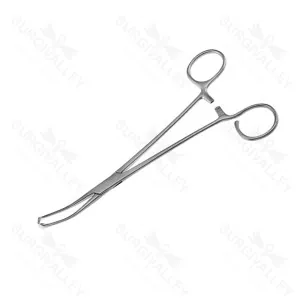 Single Use Disposable Allis Coakely Tonsil Clamp Curved One Open Ring 7 7/8 Inch (SV-10-2533)
