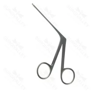 Hough Micro Forceps Angled To Left Oval Cup Satin Finish Tip To Shoulder 70mm