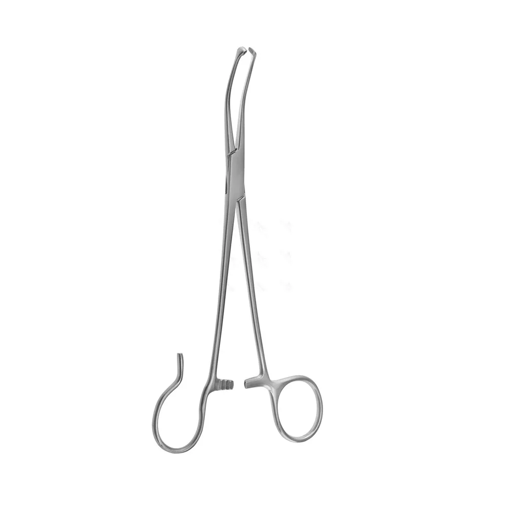 Single Use Disposable White Tonsil Seizing Clamp 3X4 Teeth 23cm One Open Ring Ent Instrument