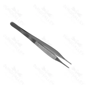 Jefferson Tissue Forceps Delicate Serrated Straight Flate Handle 17.8cm (SV-10-871)
