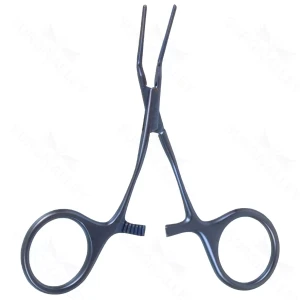 4 1/8″ Baby Vascular Clamp – 45° ang jaws straight shanks – surgivalley (S01-72-00-70)