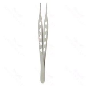 Adson tissue forceps 6" delicate straight 1x2 teeth insulated flat handle