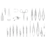 5 - Piece Surgical Instrument Set for Lid Conjunctiva - Steel