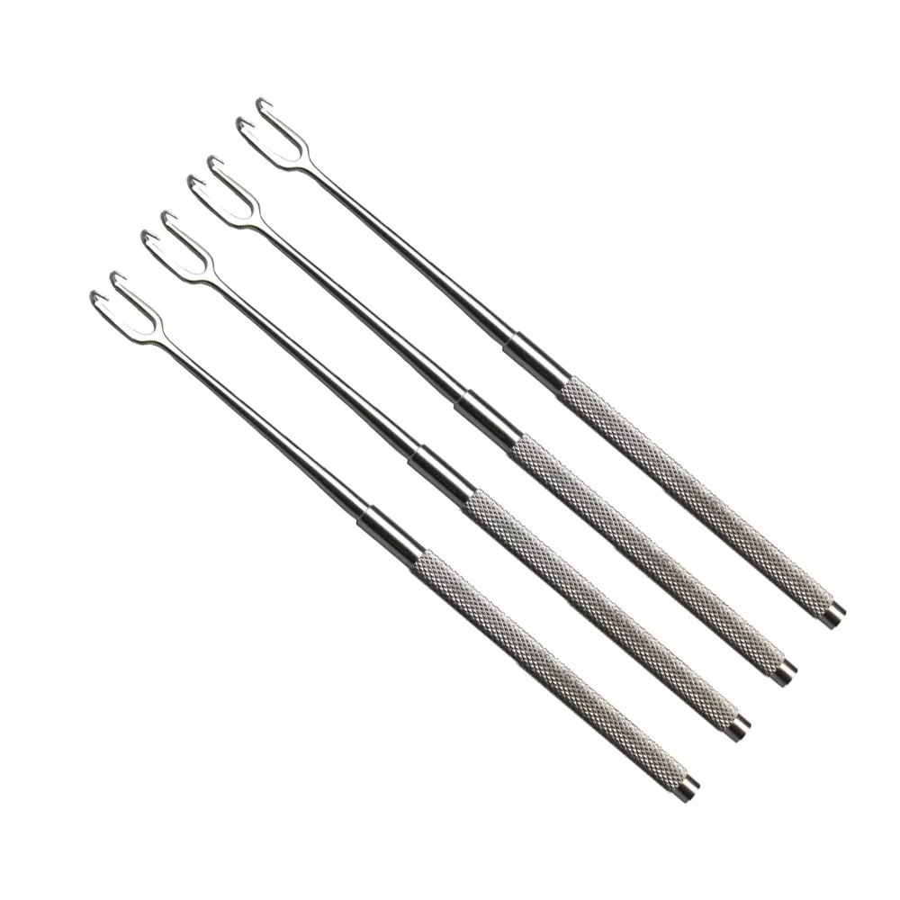 Set Of 4 Joseph Double Shin Hook 17 cm, (2mm, 5mm, 7mm, 10mm) Plastic Surgery Instruments