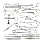 5 - Piece Surgical Instruments Set for Vaginal Hysterectomy - Steel
