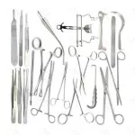 5 - Piece Surgical Instruments Set for Vaginal Hysterectomy - Steel