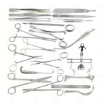 5 - Piece Surgical Instruments Set for Vaginal Hysterectomy - Steel