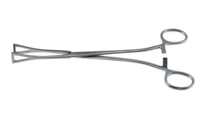 Collins-Duval tissue grasping forceps 7 1/2" straight 15.0mm wide serrated jaws ring handle (001212879)