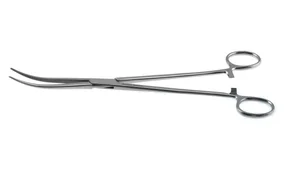 Crafoord (Coller) artery clamp forceps 9 1/2" curved serrated jaws ring handle (001212102)