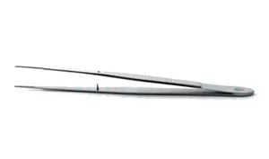 Gerald micro dressing forceps 7 3/4" delicate straight 1.0mm cross-serrated tips flat handle (027210624)