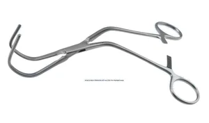 Kay aortic anastomosis clamp 8" angled shanks curved 4.5cm wide x 1.9cm deep atraumatic jaws ring handle (004050116)