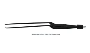 MicroGlide MIS bipolar forceps 10 1/4" working length 6 1/4" bayonet shafts curved up 80° 0.4mm wide non-stick tips with guide stop insulated flat handle (001213335)
