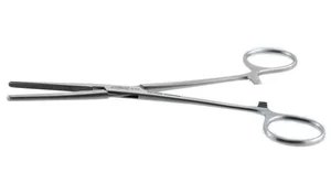 Rochester-Carmalt artery forceps 6 1/4" straight longitudinal serrated jaws ring handle (004210628)
