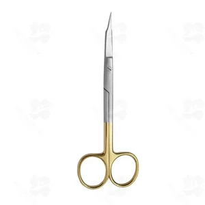 Goldman-Fox scissors 5" curved TC blades micro serrated lower blade sharp tips gold ring handle (002010036)