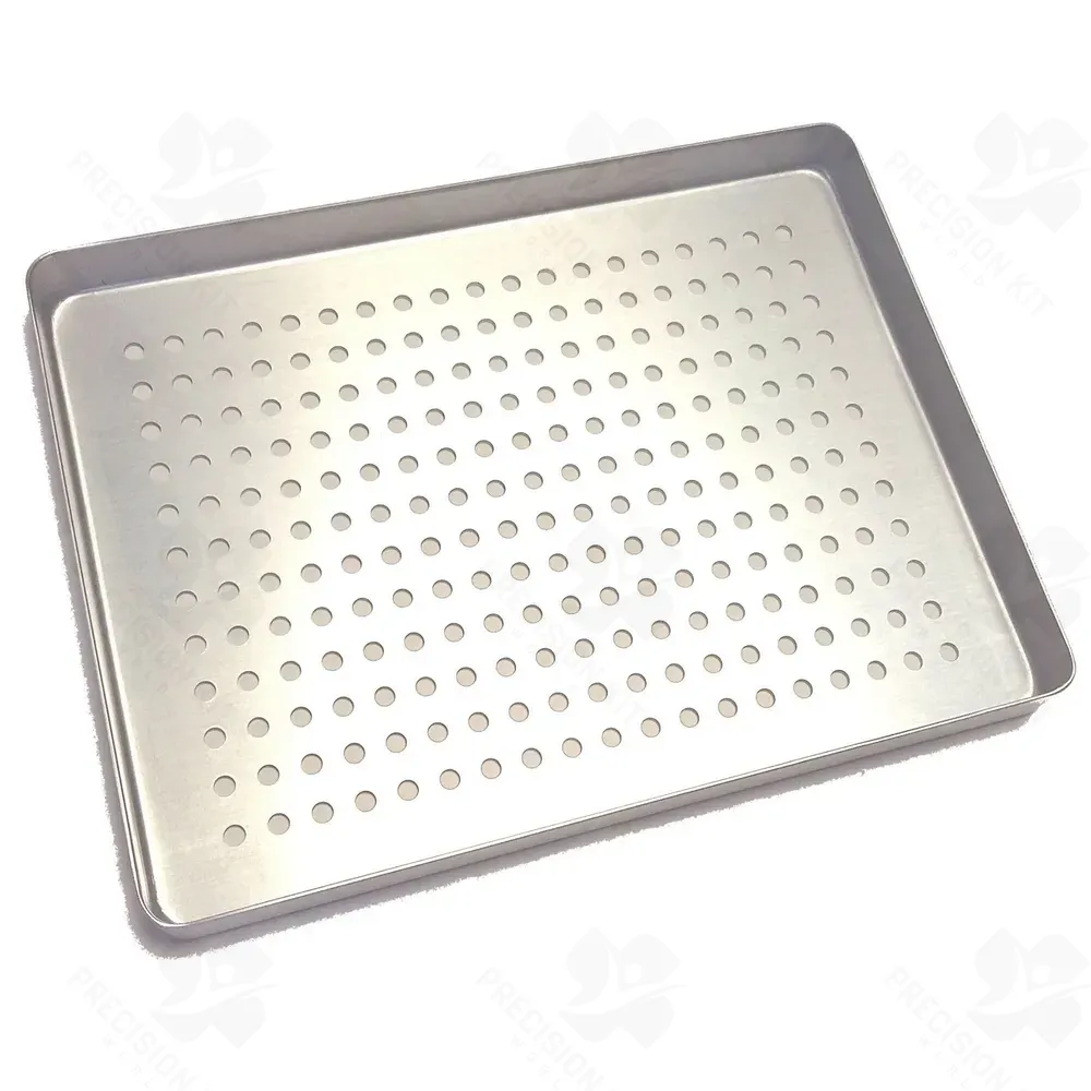 Tray Small Perforated Aluminium Silver