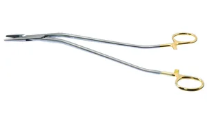 Bozeman needle holder 10 1/2" ''S'' curved shanks straight serrated TC jaws ring handle (003210591)