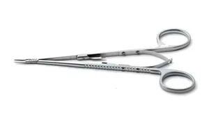 Diethrich needle holder 6" straight 1.0mm TC dusted jaws ring handle with spring lock (003210592)