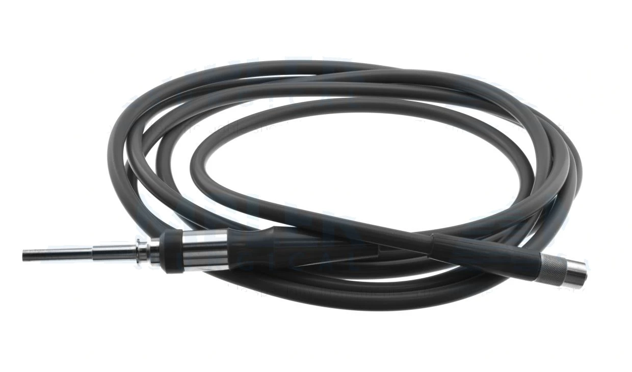 Fiberoptic light cable 10' length x 3.5mm bundle diameter, gray sheathing, Surgivalley scope / Surgivalley light source (threaded) connectors