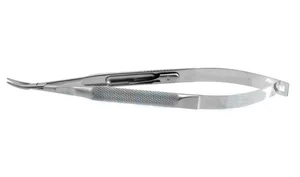 Barraquer needle holder 5 1/8" medium, gently curved 9.0mm smooth jaws round handle with lock (003050126)