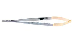 Castroviejo-Ryder needle holder 7 1/2" straight 1.0mm serrated TC jaws flat handle with lock (003050164)