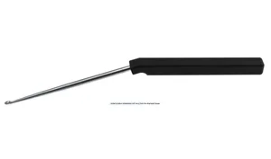 Cervical axial curette 9" angled shaft, low profile straight up size #4/0 cup square handle (008060183)