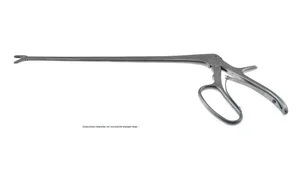 Ferris-Smith IVD rongeur working length 254mm curved down 5.0mm x 10.0mm cup jaws with teeth, ergonomic ring handle (066210124)