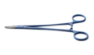 Intra-Cardiac needle holder 7 1/2" delicate straight 2.0mm tapered TC dusted jaws ring handle titanium (003050186)