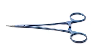 Microsurgical needle holder 6" extra delicate straight tapered TC dusted jaws ring handle titanium (003050098)