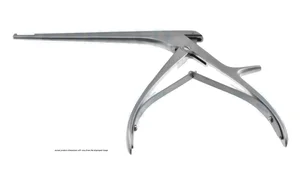 Spurling kerrison rongeur working length 150mm, thin footplate angled up 90º 6.0mm bite 15.0mm opening, cherry handle – surgivalley (011211028)