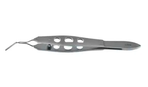 Akahoshi MICS nucleus fragment forceps 4 1/8" serrated blades 11.0mm angle to tip flat 3-hole handle (002211769)