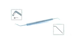 D&K Findl nucleus chopper/spatula 5 1/8" double-ended angled 45º shafts 14.0mm from bend to tip 1.25mm tip length straight sharp inner sides, cutting edge 0º to axis 12.0mm from bend (999040478)