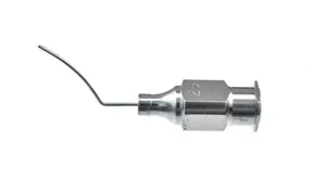 Gimbel LASIK fountain cannula 25 gauge, vaulted 12.0mm from bend to tip smooth bullet shaped tip single right center port 13.0mm overall length excluding hub (016040197)