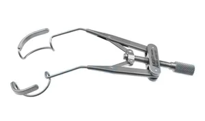Guell LASIK lid speculum 3 3/8" adult size 17.0mm open rounded wire blades with extension, nasal approach, adjustable thumb-screw tension (010040145)