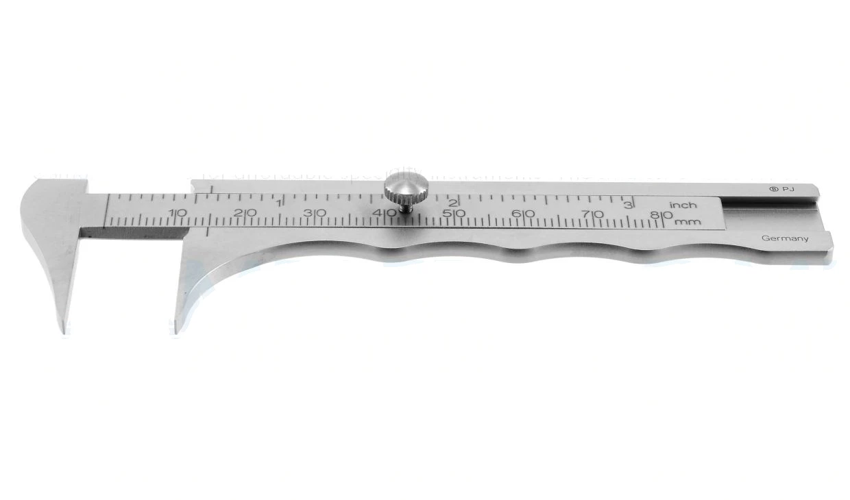 Jameson caliper 3 3/4" angled tips, measures 0-80mm in 1mm increments