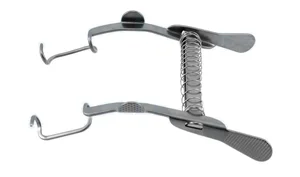 Mellinger lid speculum 2 5/8" adult size 14.0mm open wire blades 27.0mm blade spread, nasal approach, self-locking mechanism (010040063)